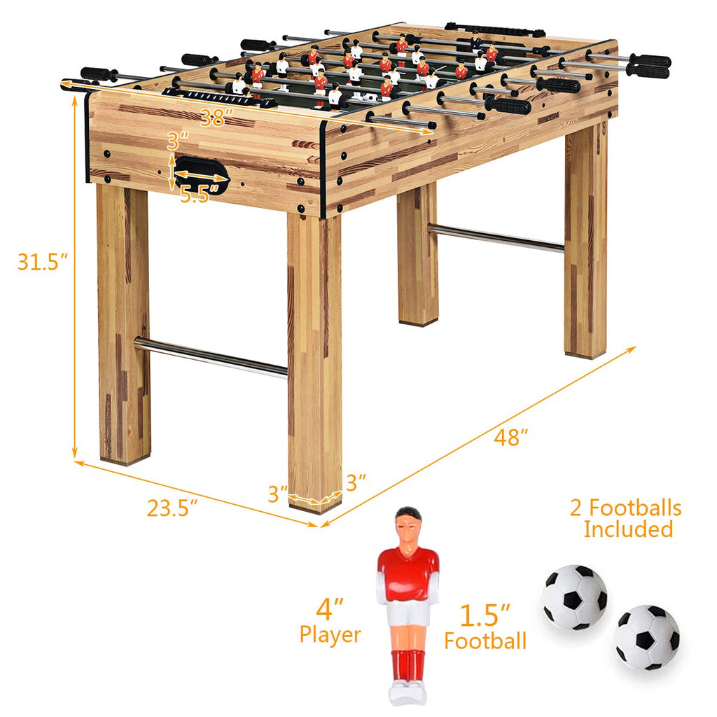 48" Foosball Table, Easy-Assemble Soccer Game Table