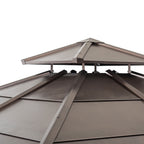 10 ft. x 10 ft. Cedar Framed Gazebo with Steel 2-Tier Hip Roof Hardtop