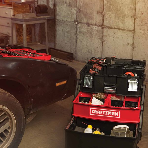 22-in 1-Drawer Black Metal Wheels Lockable Tool Box