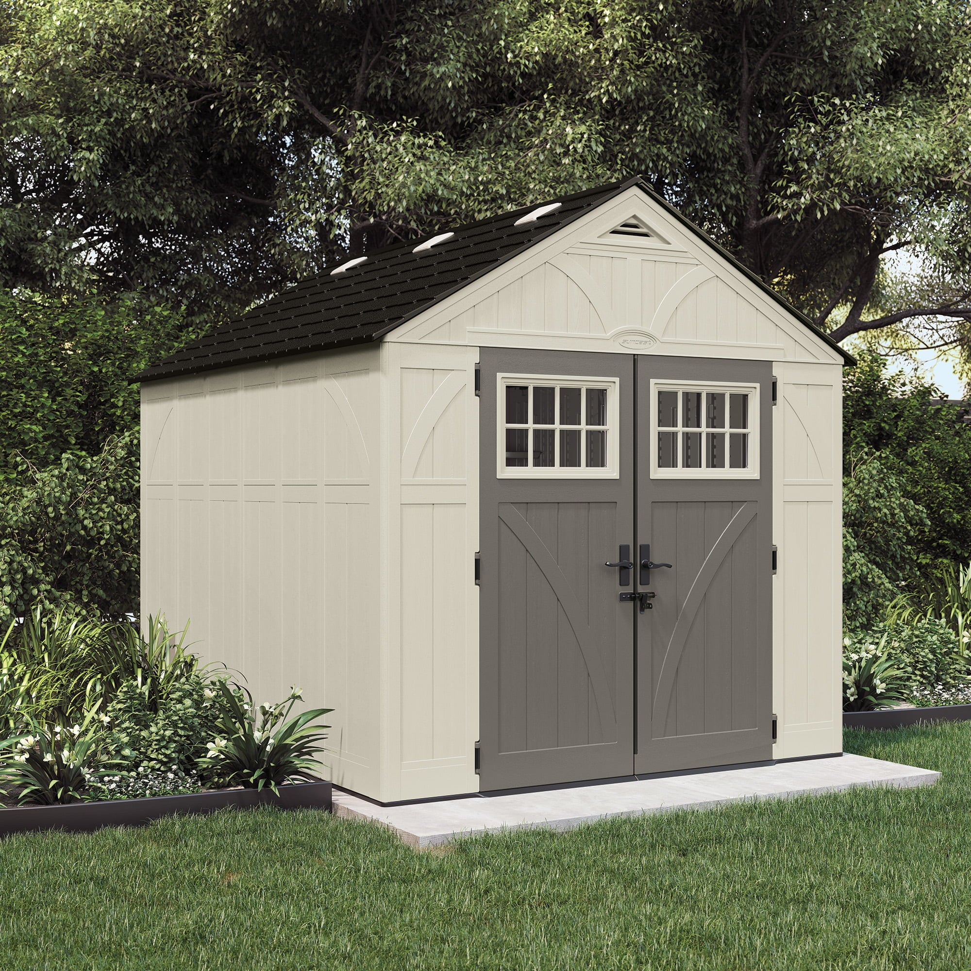 8 x 10 ft. Metal and Resin Storage Shed, Vanilla