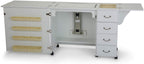 Jean Sewing Cabinet for Sturdy Sewing, Cutting, Quilting, and Crafting with Storage and Airlift, Black Finish