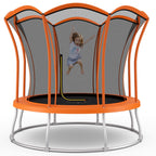 8FT/ 10FT Outdoor Trampoline, ASTM Approved Trampoline with Unique Flower Shape