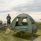 Camping Tent Cot, 5-in-1 Folding Camping Bed with Air Mattress, Pillow, Sleeping Bag